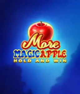 Discover the spellbinding allure of the More Magic Apple slot game by 3 Oaks Gaming, highlighting a glistening red apple on a vivid blue background. This graphic conveys the magical theme of the game. Ideal for lovers of magical themes, the vibrant color scheme and appealing artwork draw players into the game's magical world. 