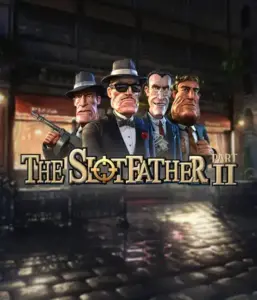 Enter the underworld world of The Slotfather Part II game by Betsoft, highlighting four iconic mafia characters set against a shadow-lit urban backdrop. This image portrays the gritty theme of the mafia underworld with its detailed character design and ominous setting. Perfect for fans of crime dramas, offering a thrilling escape. 